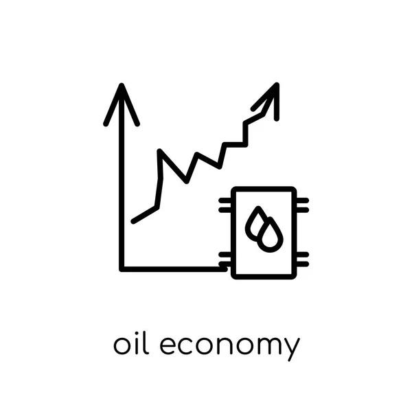 Icône Économie Pétrolière Tendance Moderne Plat Vecteur Linéaire Icône Économie — Image vectorielle