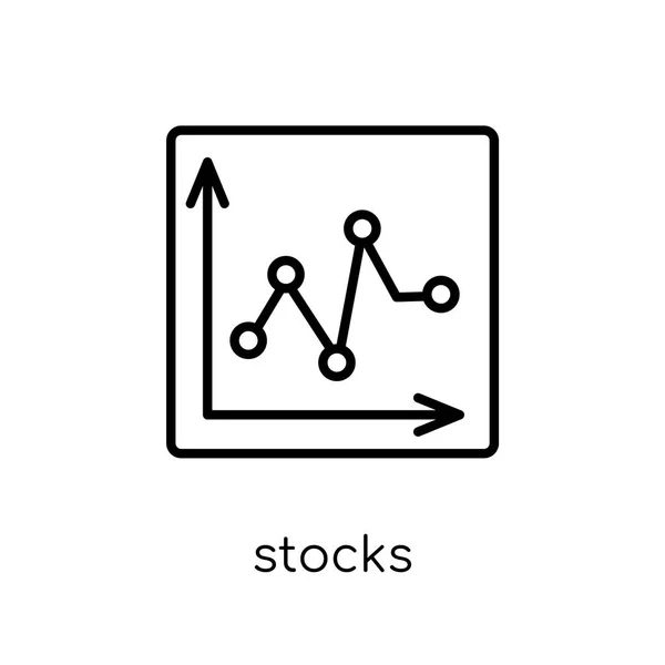 Icono Acciones Moderno Moderno Vector Lineal Plano Stocks Icono Sobre — Vector de stock