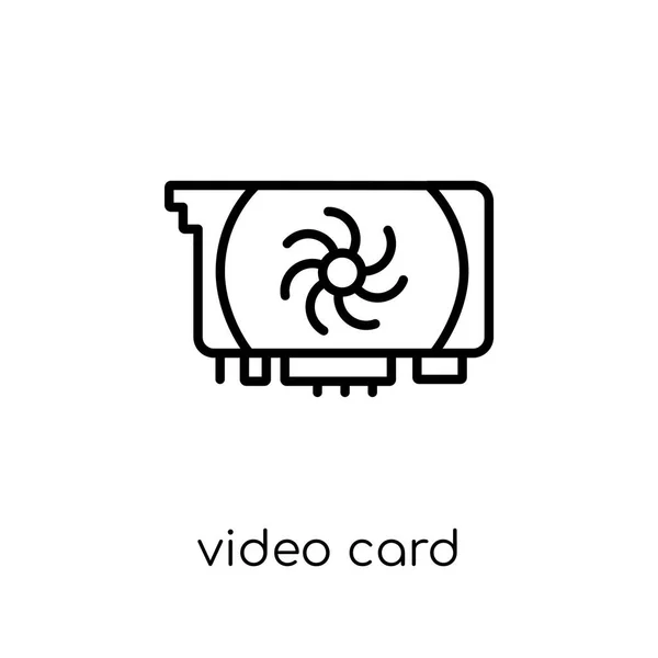Εικονίδιο Της Κάρτας Βίντεο Μοντέρνα Σύγχρονη Επίπεδη Γραμμική Διάνυσμα Εικονίδιο — Διανυσματικό Αρχείο