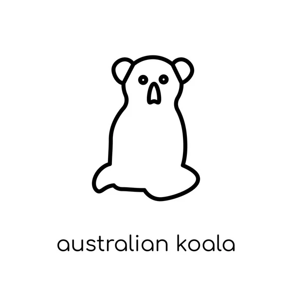 Australische Koala Pictogram Trendy Moderne Vlakke Lineaire Vector Australische Koala — Stockvector