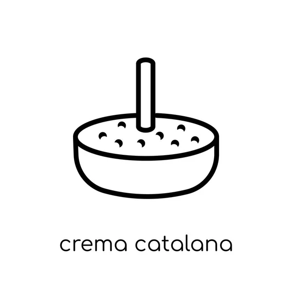 Икона Crema Catalana Модный Современный Плоский Векторный Значок Крема Каталана — стоковый вектор