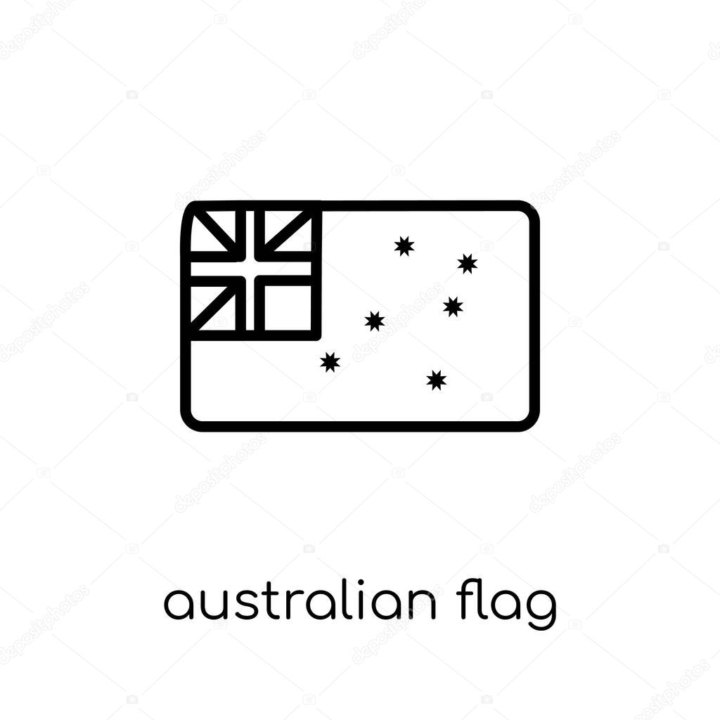 australian flag icon. Trendy modern flat linear vector australian flag icon on white background from thin line Australia collection, outline vector illustration