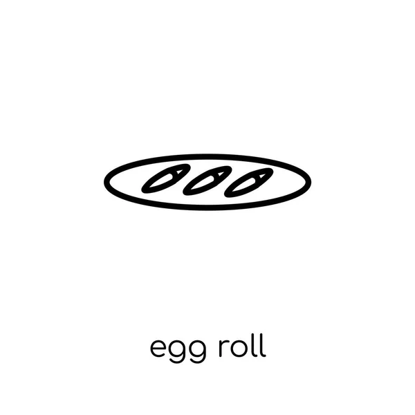 Egg Roll Pictogram Trendy Moderne Vlakke Lineaire Vector Egg Roll — Stockvector