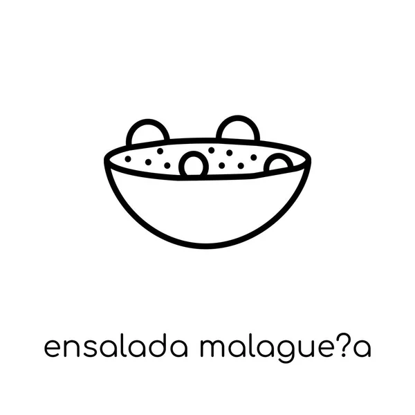 Ensalada Malague Icono Moderno Moderno Vector Lineal Plano Ensalada Malague — Vector de stock