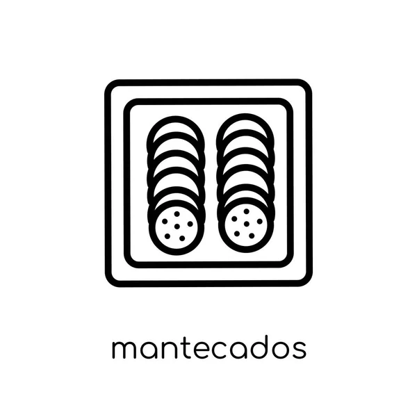 Icono Mantecados Moderno Moderno Vector Lineal Plano Mantecados Icono Sobre — Vector de stock