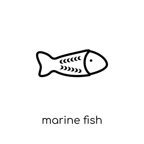 Het Pictogram Van Mariene Vissen Trendy Moderne Flat Lineaire Mariene — Stockvector