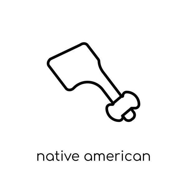 Ícone Canoa Nativa Americana Moderno Moderno Vetor Linear Plano Nativo —  Vetores de Stock