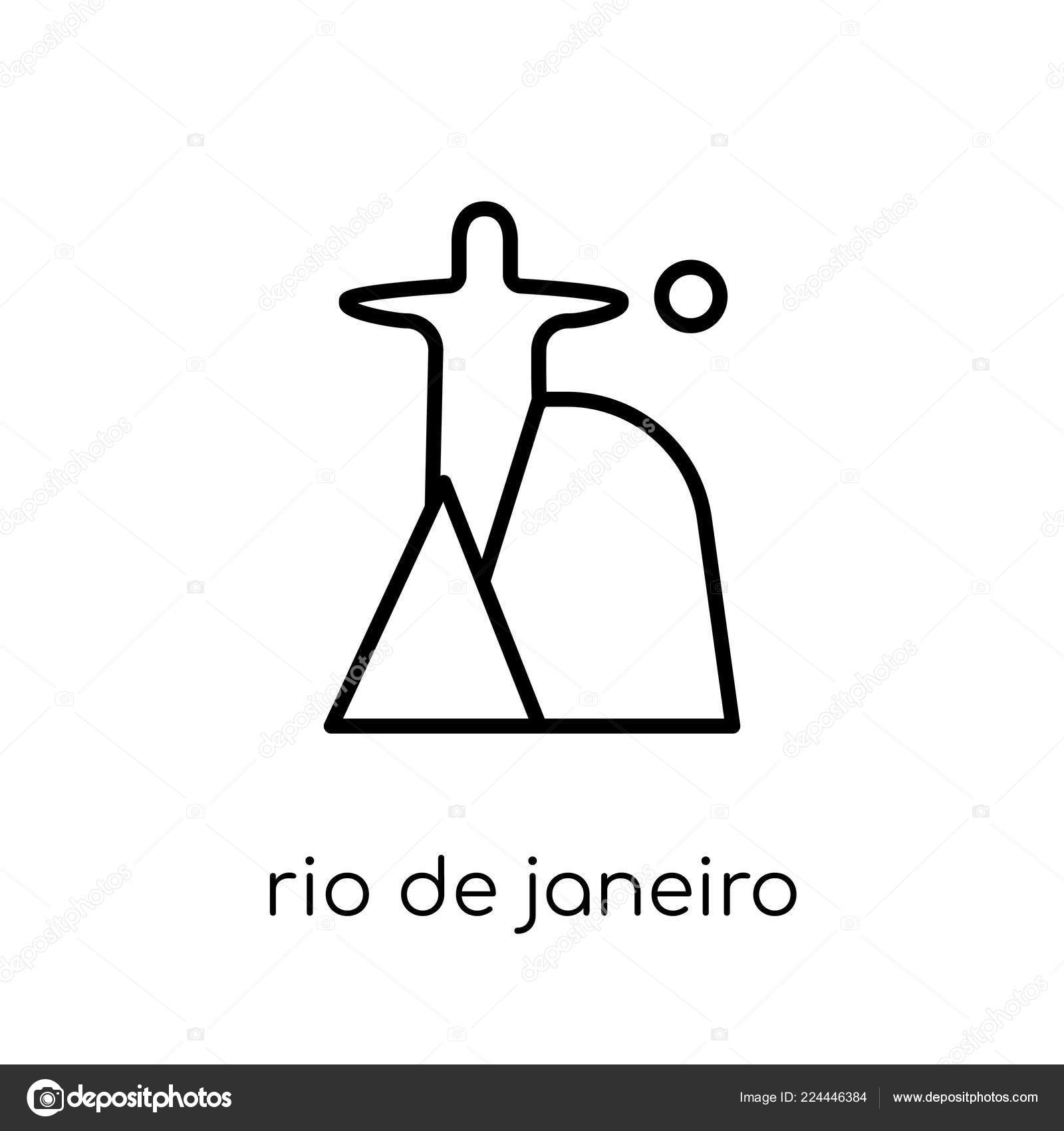 Rio Janeiro Icon Trendy Modern Flat Linear Vector Rio Janeiro Vector Image By C Tvectoricons Vector Stock 224446384