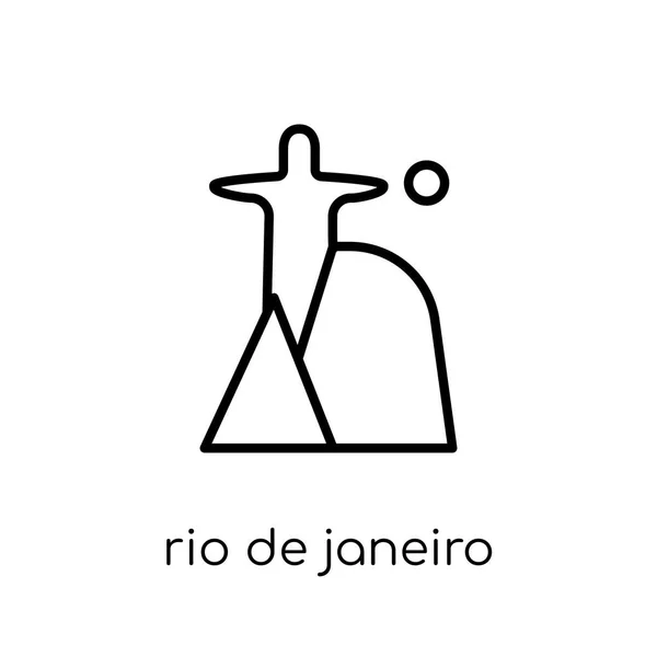 Икона Рио Жанейро Модные Современные Плоские Линейные Векторные Рио Жанейро — стоковый вектор