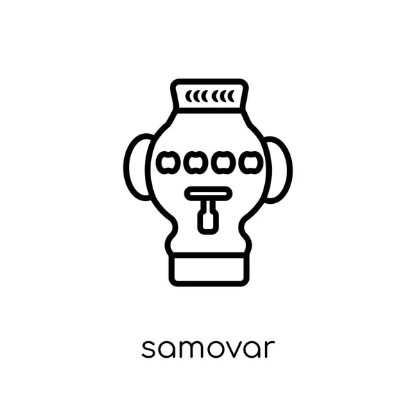 Icoana Samovarului Trendy Modern Plat Liniar Vector Samovar Pictogramă Fundal — Vector de stoc