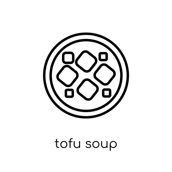Icono Sopa Tofu Moderno Moderno Vector Lineal Plano Tofu Sopa — Archivo Imágenes Vectoriales