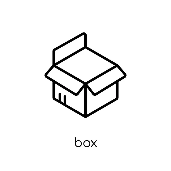 Box Icon Trendy Modern Flat Linear Vector Box Icon White — Stock Vector