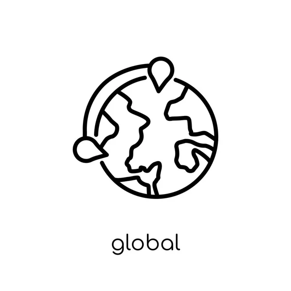 Globales Verteilungssymbol Trendige Moderne Flache Lineare Vektor Globale Verteilung Symbol — Stockvektor