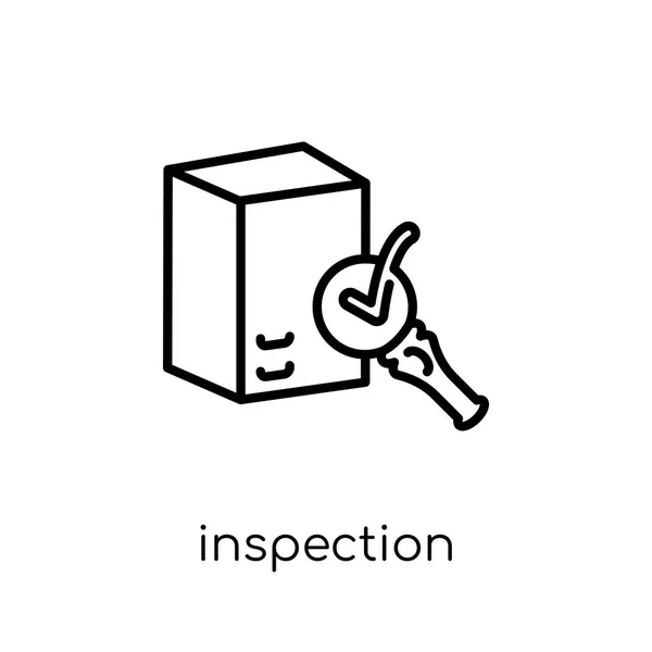 Inspection Icon Trendy Modern Flat Linear Vector Inspection Icon White — Stock Vector