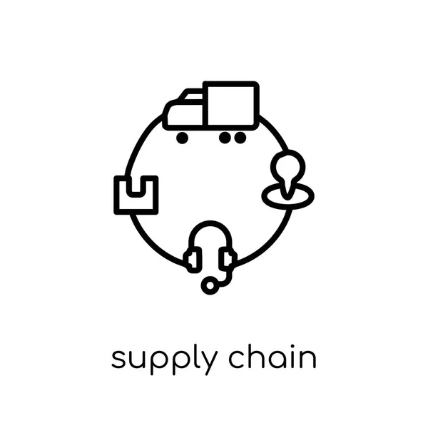 Lieferketten Symbol Trendige Moderne Flache Lineare Vektor Lieferkette Symbol Auf — Stockvektor
