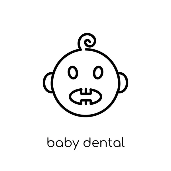 Детская Зубная Икона Модный Современный Плоский Линейный Вектор Детская Стоматологическая — стоковый вектор