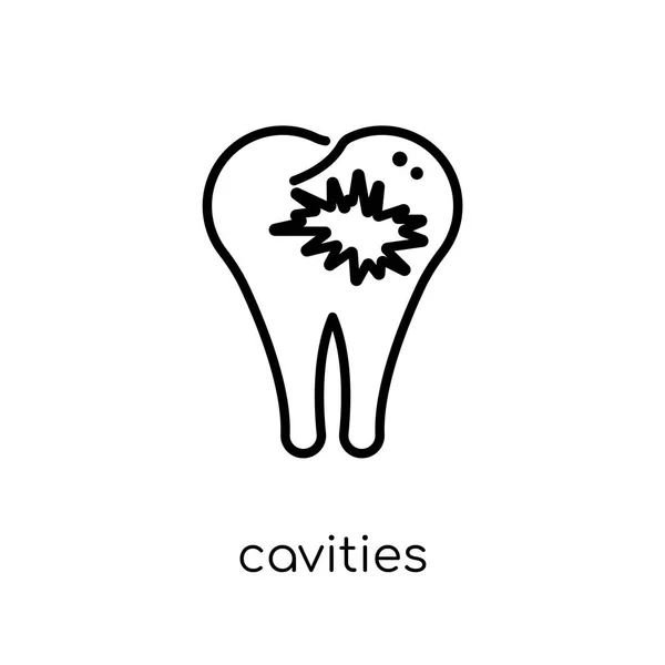 Значок Cavities Модный Современный Плоский Линейный Вектор Иконка Cavities Белом — стоковый вектор