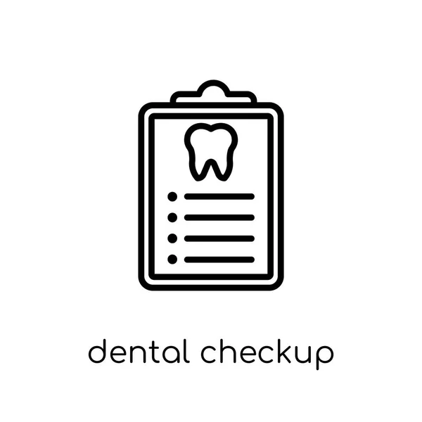 Dental Checkup Icon Trendy Modern Flat Linear Vector Dental Checkup — Stock Vector