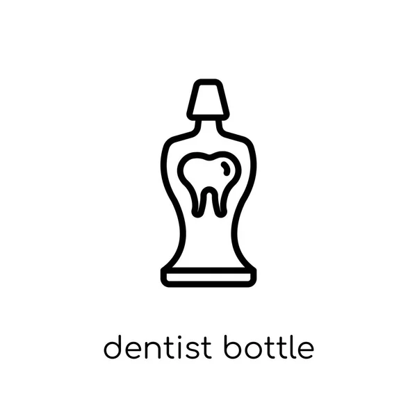 Bouteille Dentiste Avec Icône Liquide Tendance Moderne Plat Vecteur Linéaire — Image vectorielle