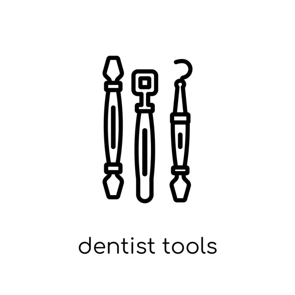 Dentist Tools Icon Trendy Modern Flat Linear Vector Dentist Tools — Stock Vector