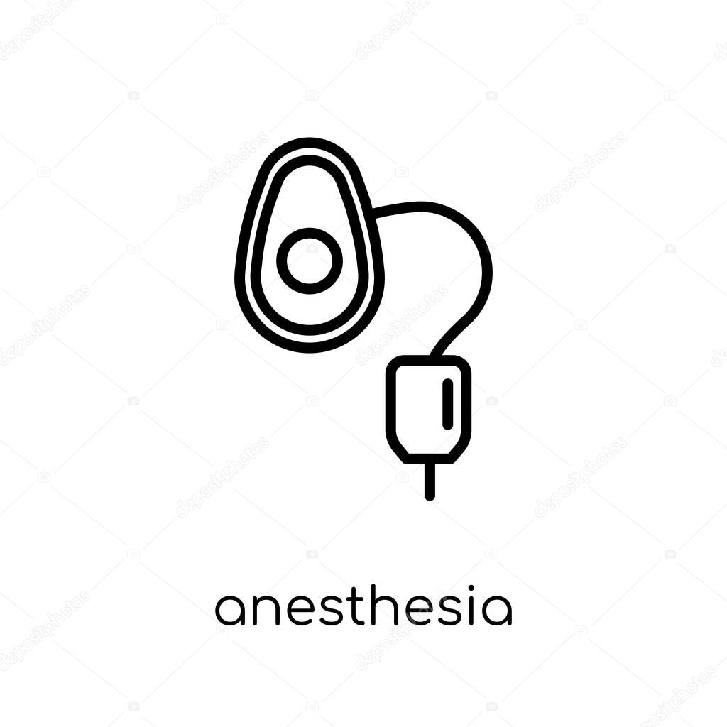 Anesthesia icon. Trendy modern flat linear vector Anesthesia icon on white background from thin line Dentist collection, editable outline stroke vector illustration