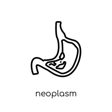 Neoplazma simgesi. Modaya uygun modern düz doğrusal vektör Neoplazma simgesine ince çizgi hastalıkları koleksiyonu, düzenlenebilir anahattı kontur vektör çizim beyaz arka plan