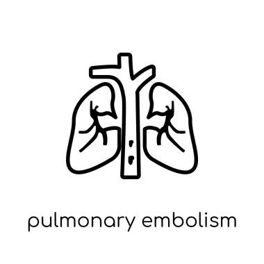 Pulmoner emboli simgesi. Modaya uygun modern düz doğrusal vektör pulmoner emboli simgesi ince çizgi hastalıkları Collection, düzenlenebilir anahattı kontur vektör çizim beyaz arka plan üzerinde