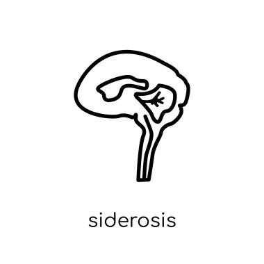 Siderosis simgesi. Modaya uygun modern düz doğrusal vektör Siderosis simgesi ince çizgi hastalıkları koleksiyonu, düzenlenebilir anahattı kontur vektör çizim üzerinden beyaz arka plan üzerinde