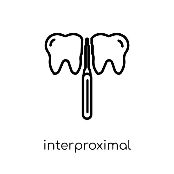 Interproximal 아이콘입니다 컬렉션 가능한 스트로크 일러스트 션에서에서 배경에 Interproximal 아이콘 — 스톡 벡터