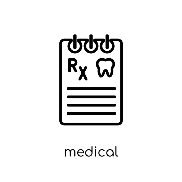 Значок Медицинского Рецепта Модный Современный Плоский Линейный Вектор Медицинская Иконка — стоковый вектор