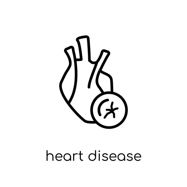 Kalp Hastalığı Simgesi Modaya Uygun Modern Düz Doğrusal Vektör Kalp — Stok Vektör
