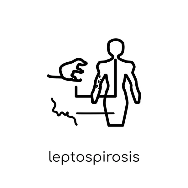 Icono Leptospirosis Moderno Vector Lineal Plano Moda Icono Leptospirosis Sobre — Vector de stock