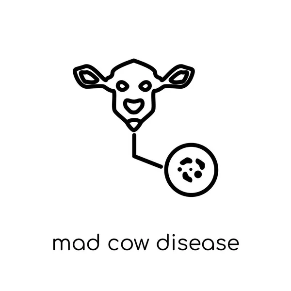 Icono Enfermedad Las Vacas Locas Moderno Vector Lineal Plano Moderno — Archivo Imágenes Vectoriales