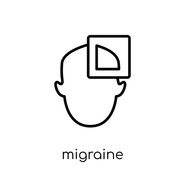 Migräne Trendige Moderne Flache Lineare Vektor Migräne Symbol Auf Weißem — Stockvektor