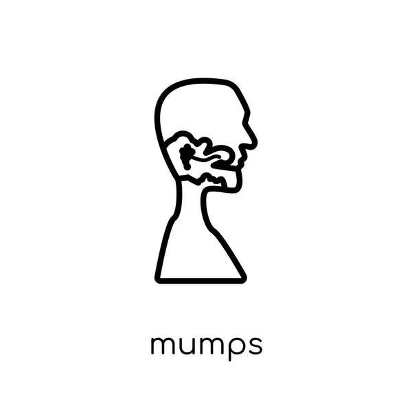 Icono Momias Moderno Moderno Vector Lineal Plano Mumps Icono Sobre — Vector de stock