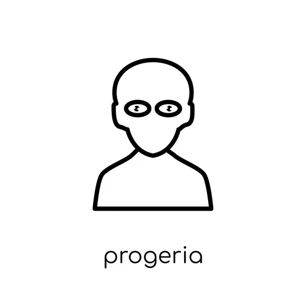 Progeria Ikonra Divatos Modern Lakás Lineáris Vektor Progeria Ikon Fehér — Stock Vector