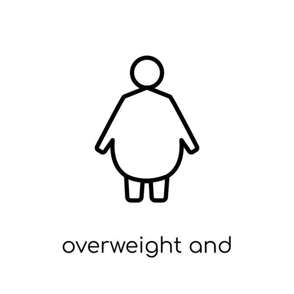 Значок Избыточный Вес Ожирение Модный Современный Плоский Линейный Вектор Избыточный — стоковый вектор
