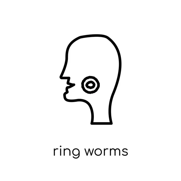Ikona Robaki Ring Modny Nowoczesny Wektor Liniowych Płaskich Pierścień Robaki — Wektor stockowy