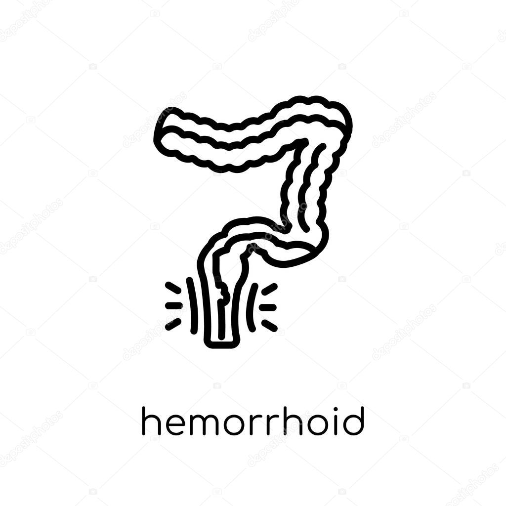Hemorrhoid icon. Trendy modern flat linear vector Hemorrhoid icon on white background from thin line Diseases collection, editable outline stroke vector illustration