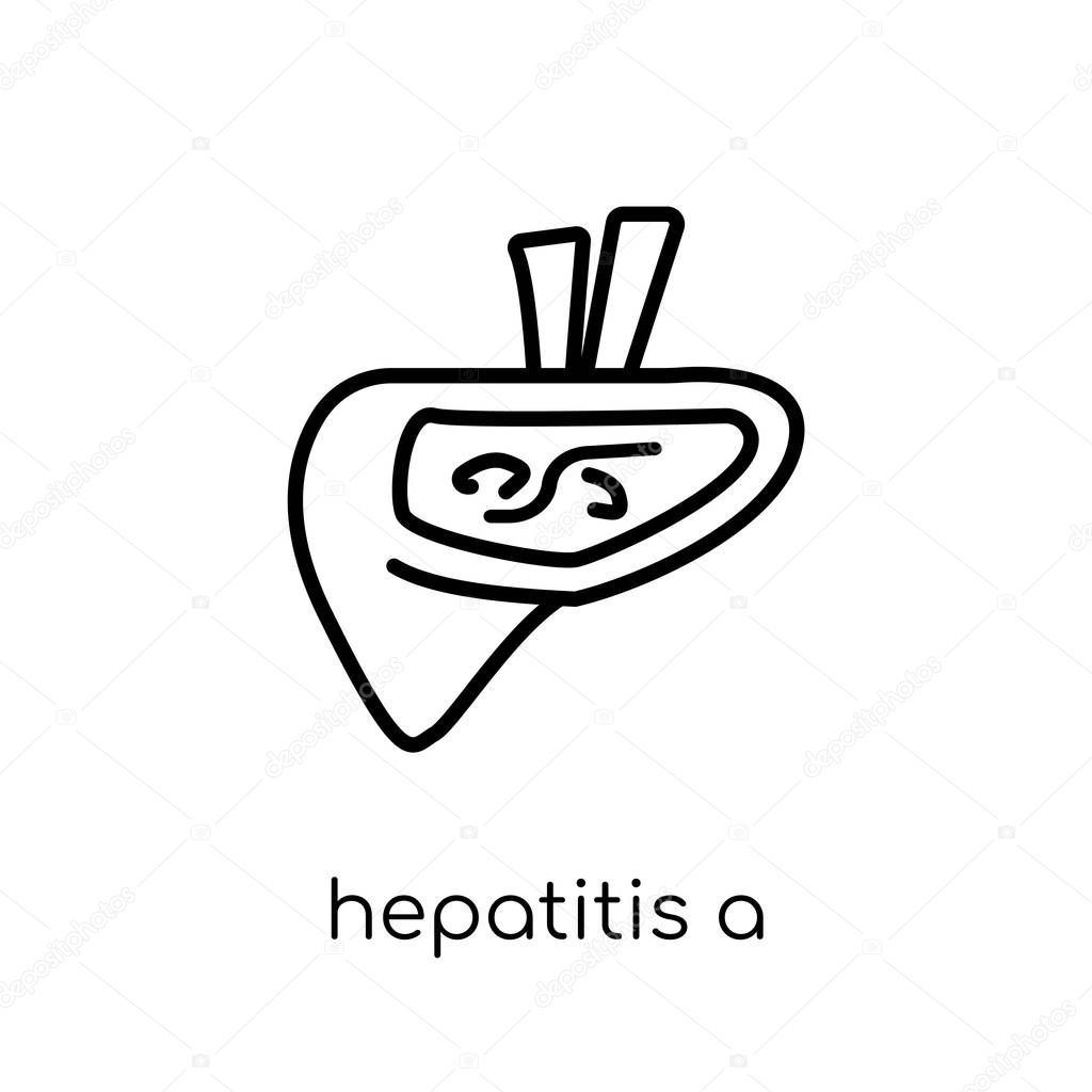 Hepatitis A icon. Trendy modern flat linear vector Hepatitis A icon on white background from thin line Diseases collection, editable outline stroke vector illustration