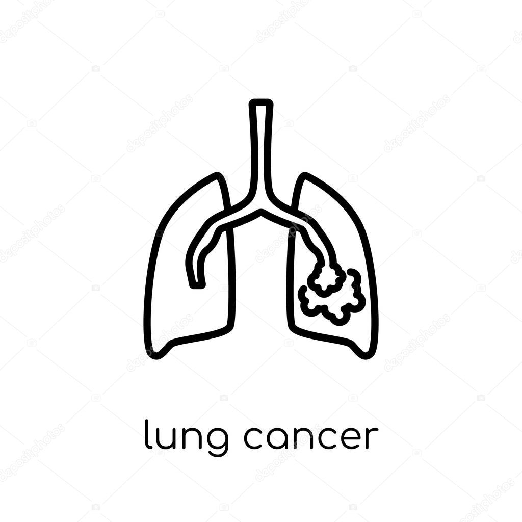 Lung cancer icon. Trendy modern flat linear vector Lung cancer icon on white background from thin line Diseases collection, editable outline stroke vector illustration