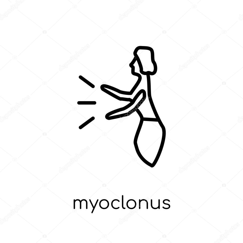 Myoclonus icon. Trendy modern flat linear vector Myoclonus icon on white background from thin line Diseases collection, editable outline stroke vector illustration