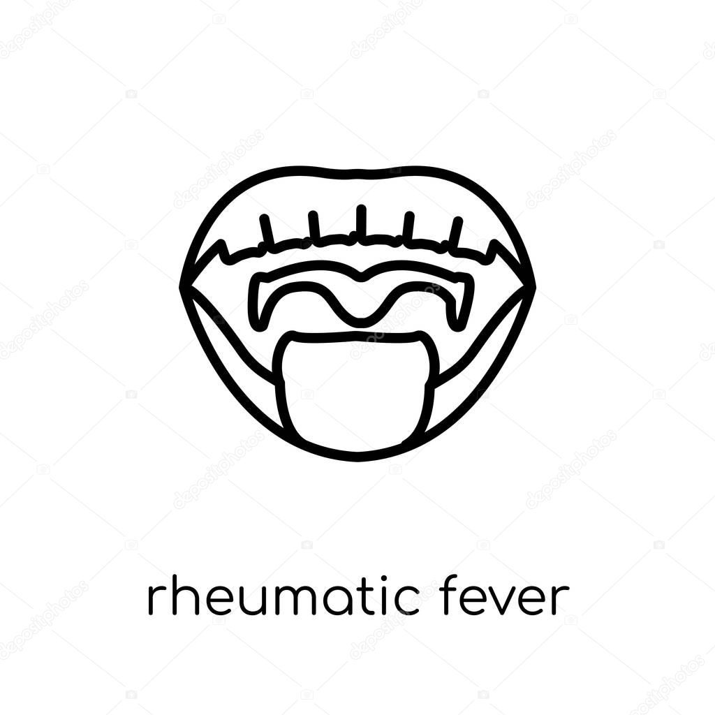 Rheumatic fever icon. Trendy modern flat linear vector Rheumatic fever icon on white background from thin line Diseases collection, editable outline stroke vector illustration
