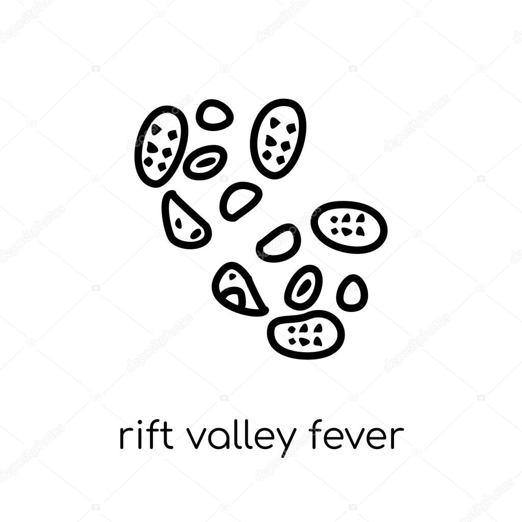 Rift Valley fever icon. Trendy modern flat linear vector Rift Valley fever icon on white background from thin line Diseases collection, editable outline stroke vector illustration