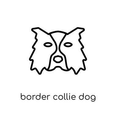 Kenar kömür ocağı köpek simgesi. Koleksiyon, düzenlenebilir anahattı kontur vektör çizim trendy modern düz doğrusal vektör kenar kömür ocağı köpek simgesi ince çizgi üzerinden beyaz arka plan üzerinde köpekler