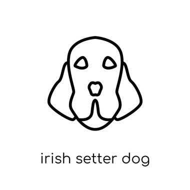İrlandalı kanepe köpek simgesi. Koleksiyon, düzenlenebilir anahattı kontur vektör çizim trendy modern düz doğrusal vektör İrlandalı kanepe köpek simgesi ince çizgi üzerinden beyaz arka plan üzerinde köpekler