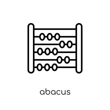 Abaküs simgesi. Modaya uygun modern düz doğrusal vektör Abacus simgesi beyaz arka planda ince satırından E-öğrenme ve eğitim koleksiyonu, düzenlenebilir anahattı kontur vektör çizim