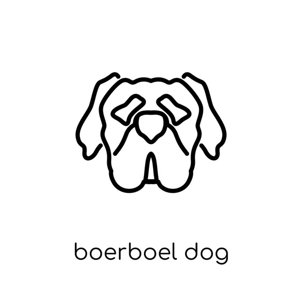 Boerboel 狗图标 时尚现代平面线性向量 Boerboel 狗图标在白色背景从细线狗汇集 可编辑的概述冲程向量例证 — 图库矢量图片