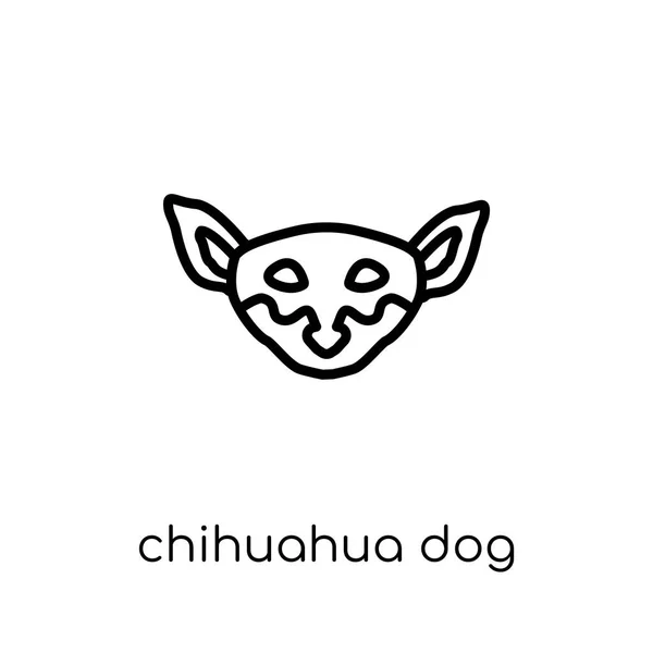 Icono Del Perro Chihuahua Moderno Moderno Vector Lineal Plano Chihuahua — Vector de stock