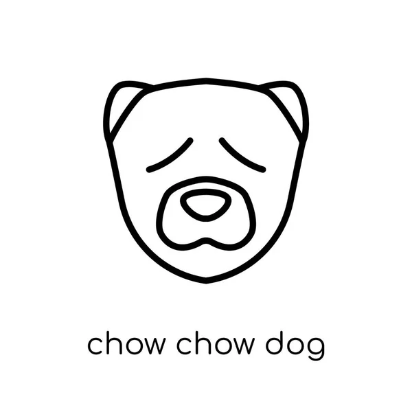 Chow Chow Icono Del Perro Moderno Vector Lineal Plano Moda — Vector de stock
